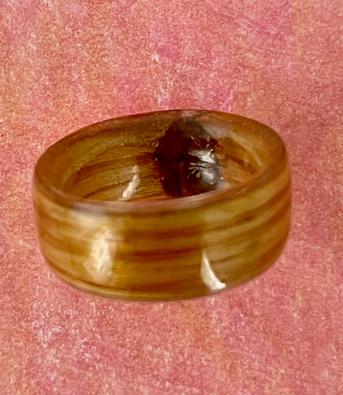 9 Lincoln St Reclaimed Wood and Boulder Opal Ring Size 8 1/2