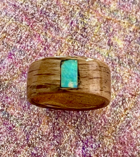 Beloved Twister Oak and Ethiopian Opal Ring Size 10