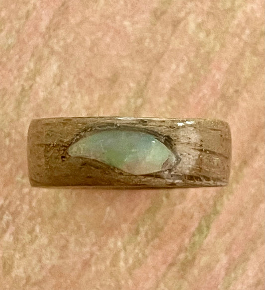 Beloved Twister Oak Ethiopian Opal Ring Size