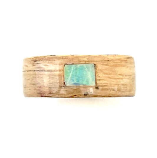 Beloved Twister Oak and Ethiopian Opal Ring Size 11