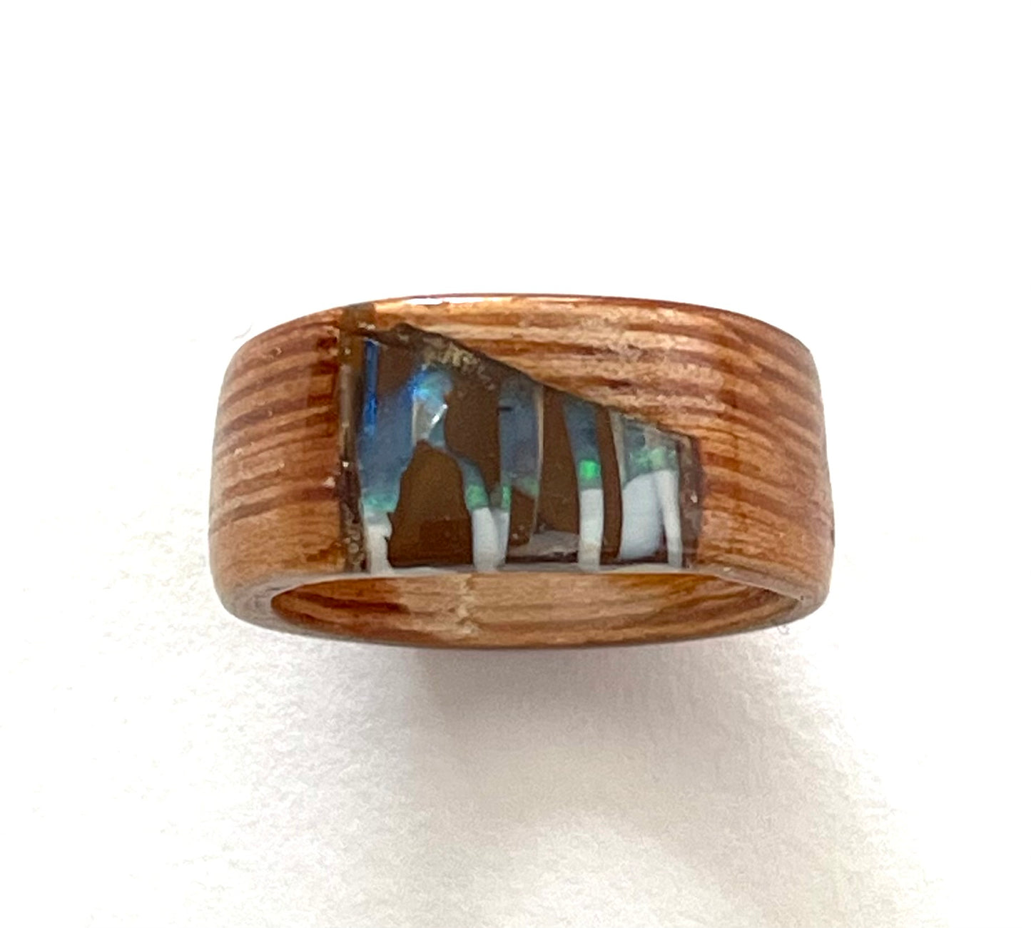 9 Lincoln St Bent Wood Boulder Opal Ring Size 9