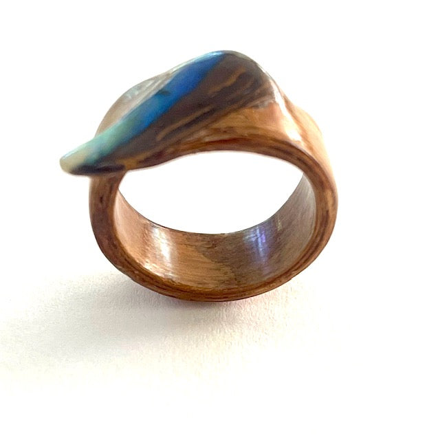 9 Lincoln St Bent Wood Boulder Opal Ring Size 7