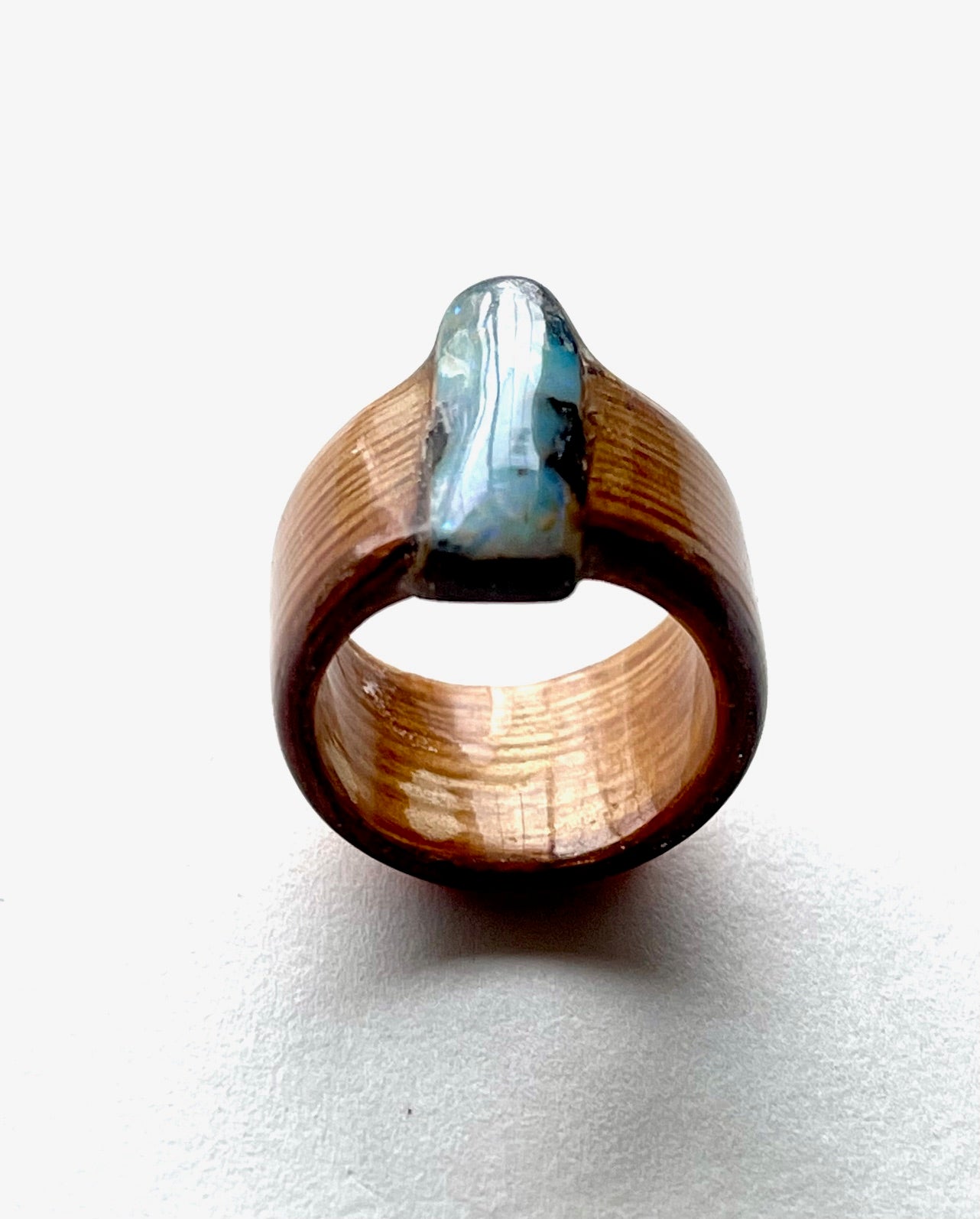 9 Lincoln St Bent Wood Opal Ring Size 7